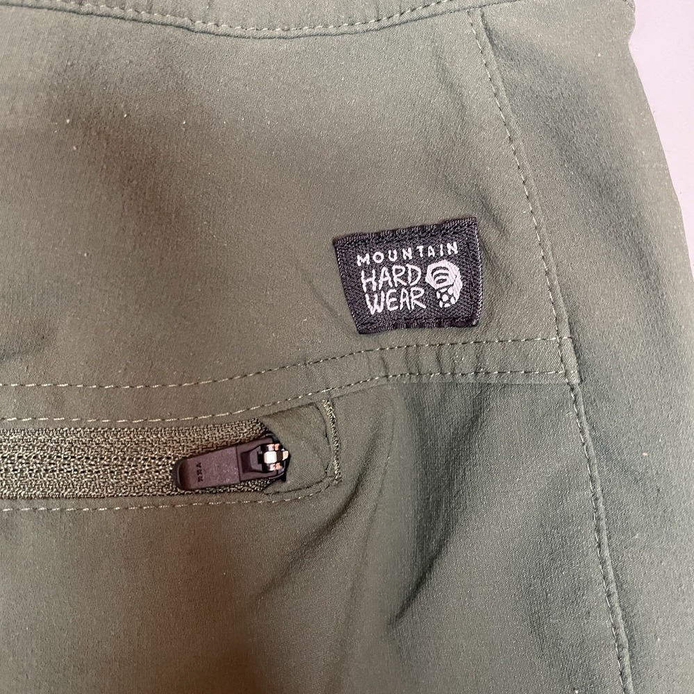 Mountain Hardwear Pants Men's 36/34 Green Belted Hiking Zip Pockets Nylon - Picture 4 of 10